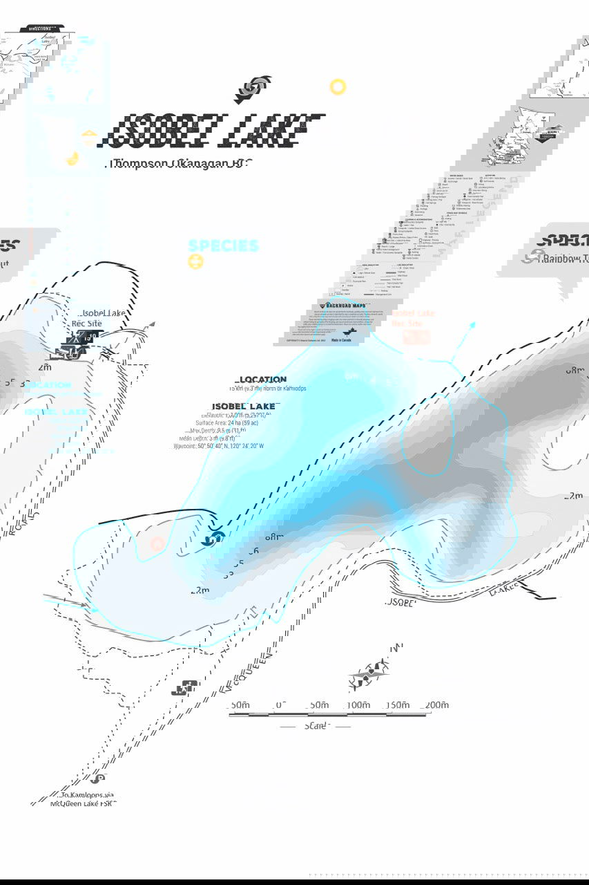 FTOBC94 Isobel Lake - Wall Map - Backroad Maps