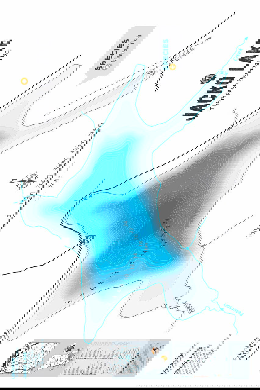FTOBC95 Jacko Lake - Wall Map - Backroad Maps