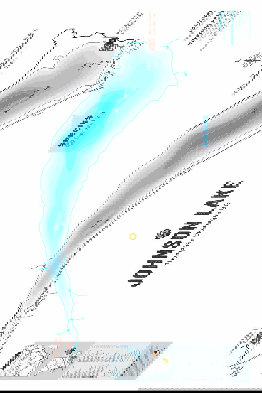 FTOBC98 Johnson Lake - Wall Map - Backroad Maps