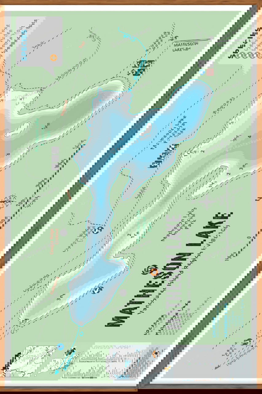 FVIBC100 Matheson Lake - Wall Map - Backroad Maps