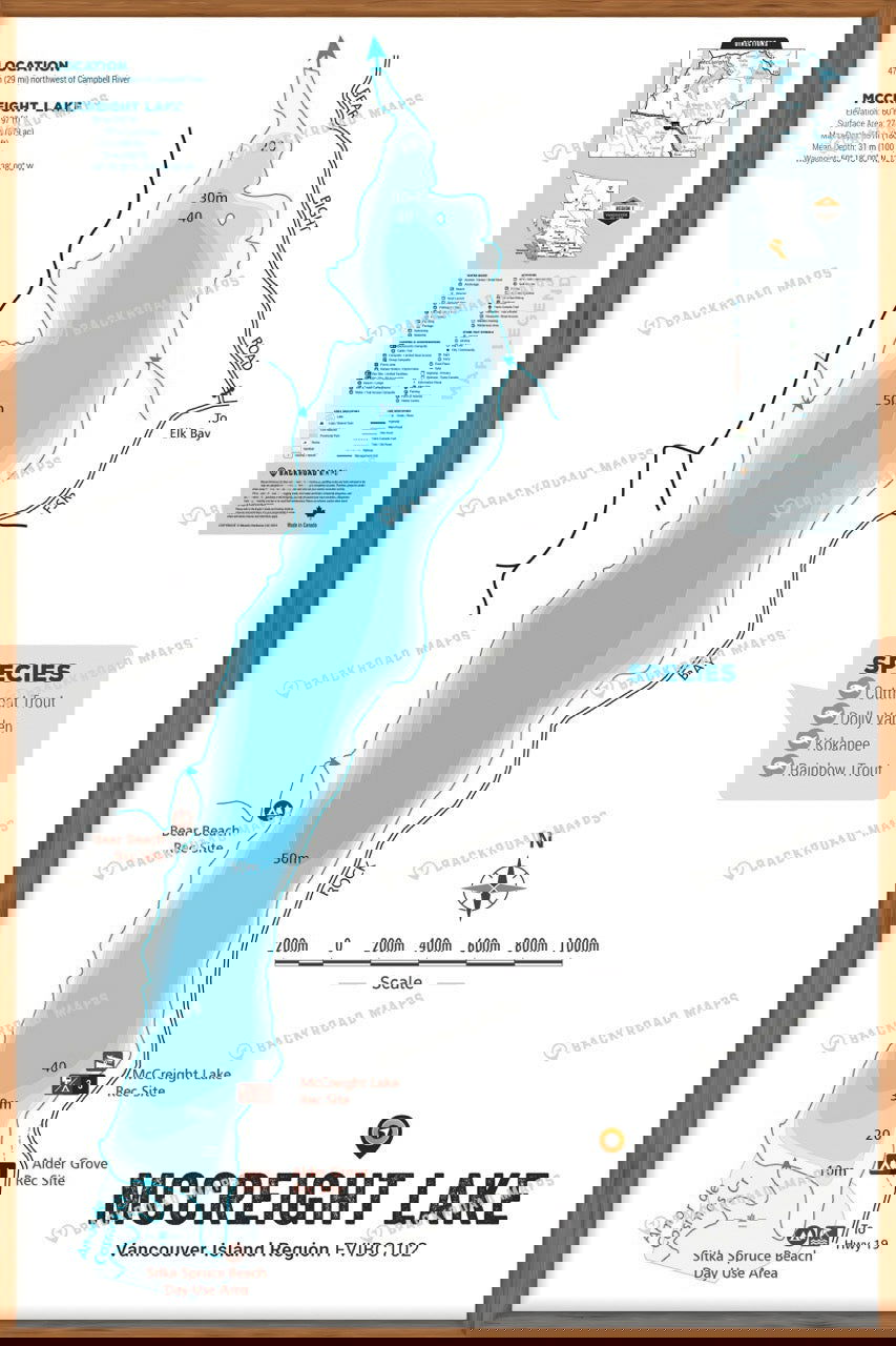 FVIBC102 McCreight Lake - Wall Map - Backroad Maps