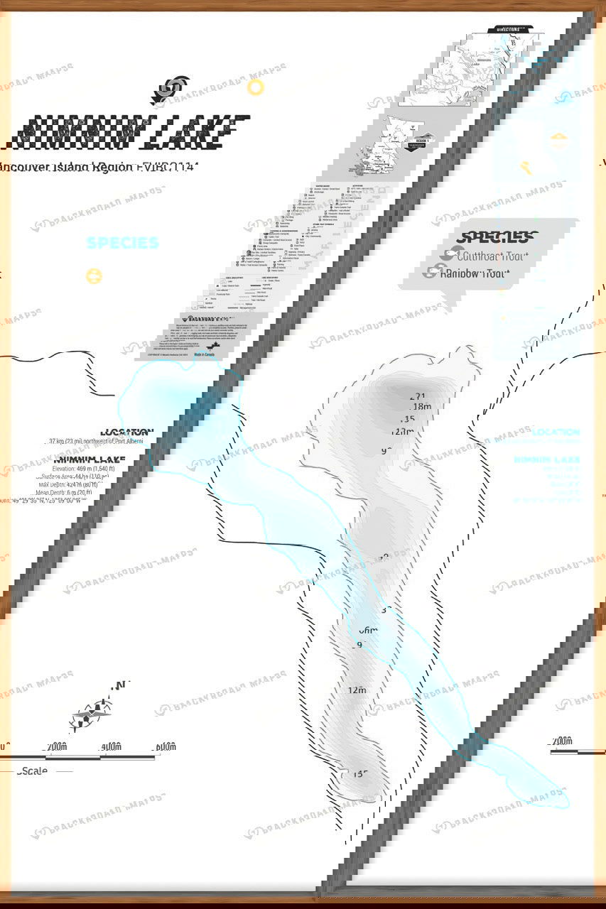 FVIBC114 Nimnim Lake - Wall Map - Backroad Maps