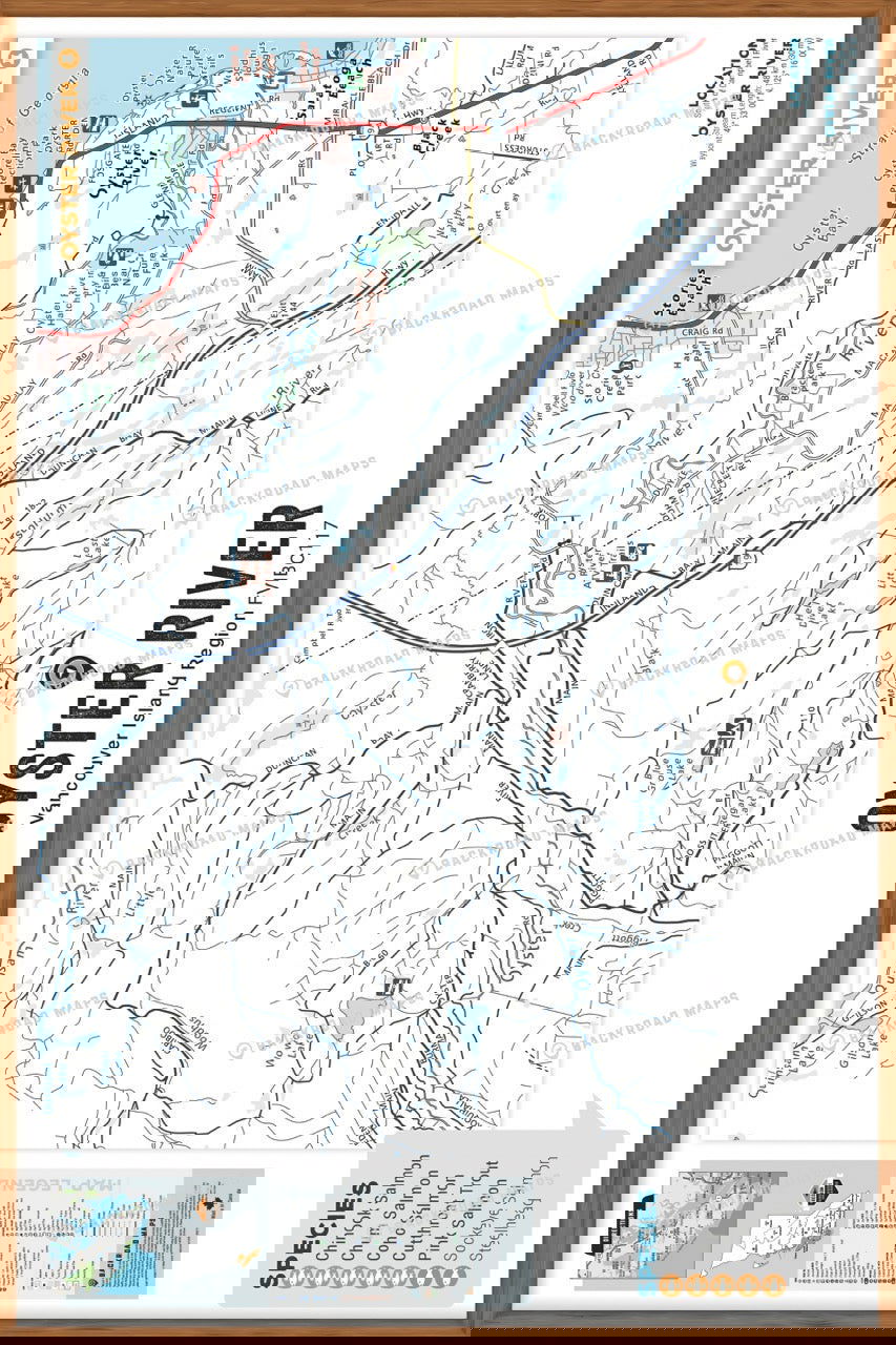 FVIBC117 Oyster River - Wall Map - Backroad Maps