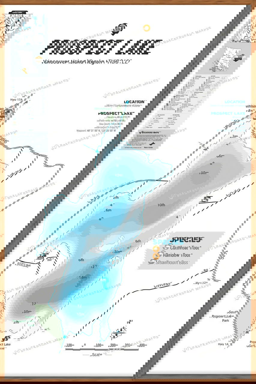 FVIBC122 Prospect Lake - Wall Map - Backroad Maps