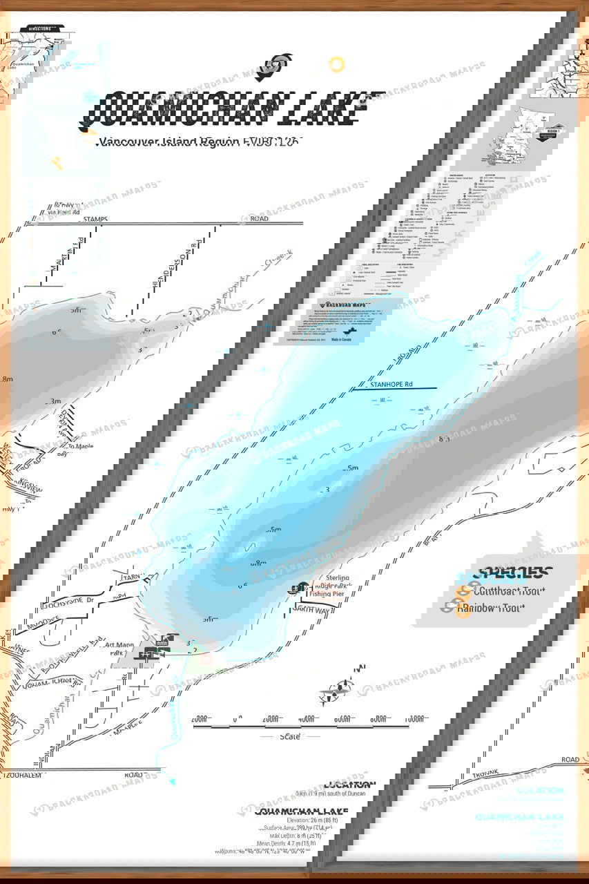FVIBC126 Qualicum Rivers - Wall Map - Backroad Maps