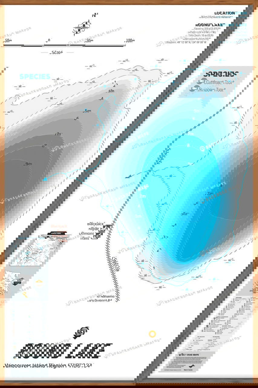 FVIBC134 Round Lake - Wall Map - Backroad Maps