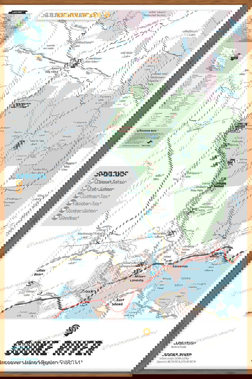 FVIBC141 Sooke River - Wall Map - Backroad Maps