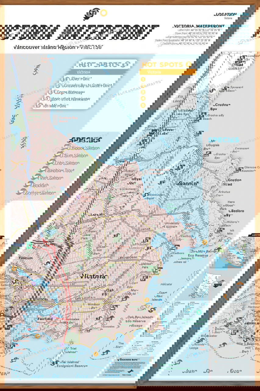 FVIBC156 Victoria Waterfront - Wall Map - Backroad Maps