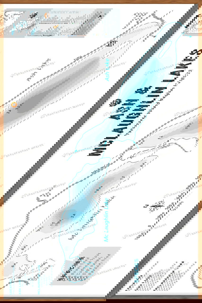 FVIBC23 Ash & McLaughlin Lakes - Wall Map - Backroad Maps