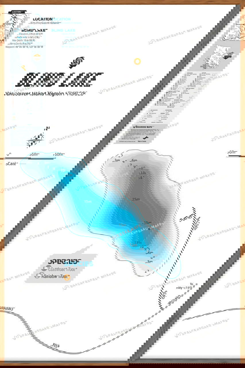 FVIBC28 Blind Lake - Wall Map - Backroad Maps