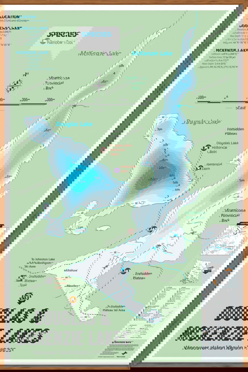 FVIBC53 Douglas & McKenzie Lake - Wall Map - Backroad Maps