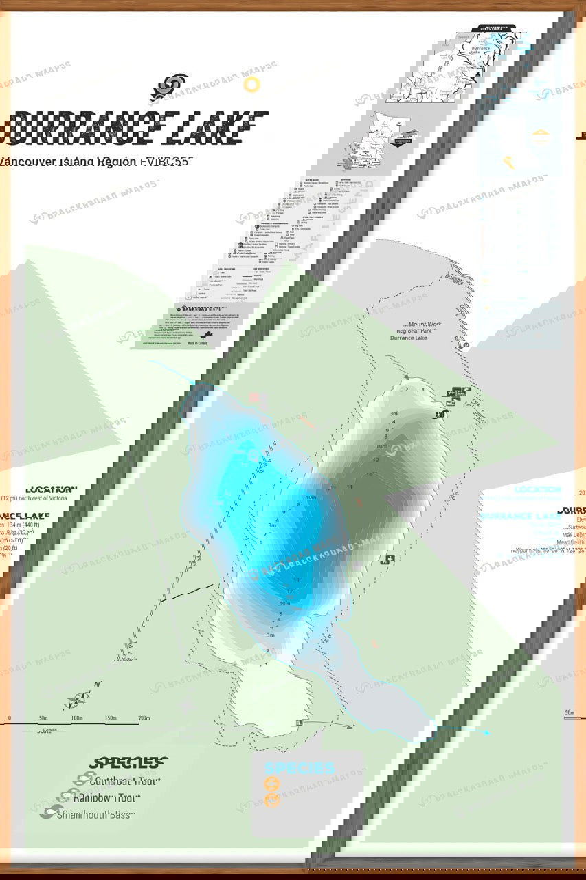 FVIBC55 Durrance Lake - Wall Map - Backroad Maps