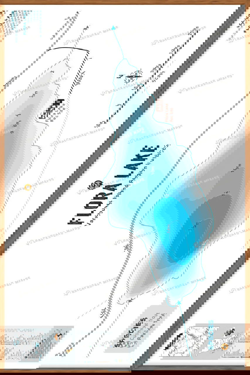 FVIBC62 Flora Lake - Wall Map - Backroad Maps