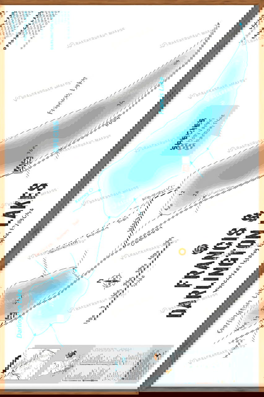 FVIBC64 Francis & Darlington Lakes - Wall Map - Backroad Maps