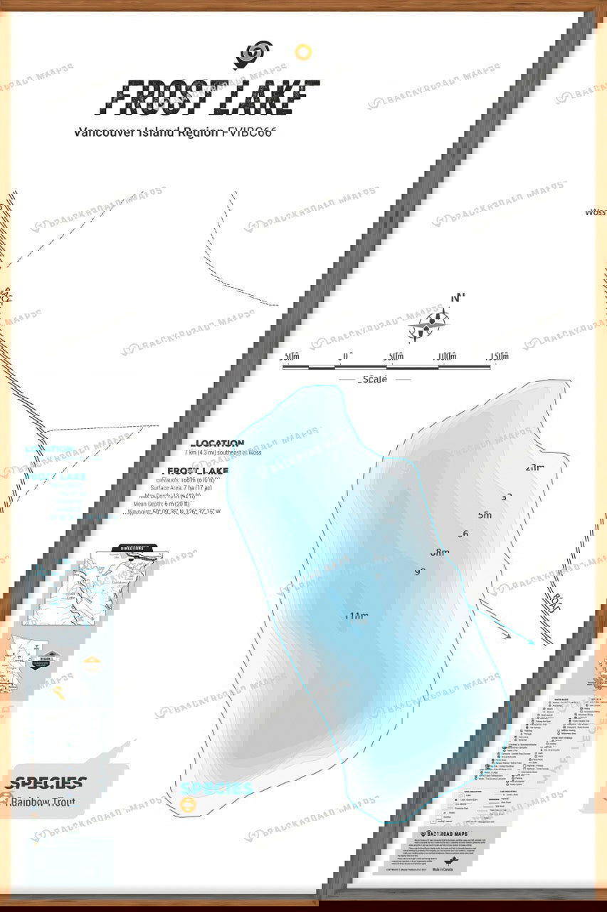 FVIBC66 Frost Lake - Wall Map - Backroad Maps