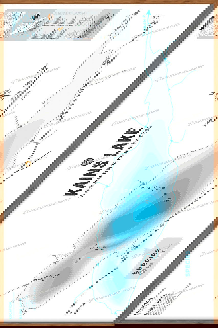 FVIBC80 Kains Lake - Wall Map - Backroad Maps