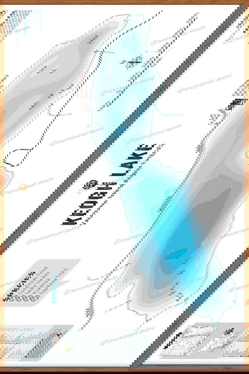 FVIBC83 Keogh Lake - Wall Map - Backroad Maps