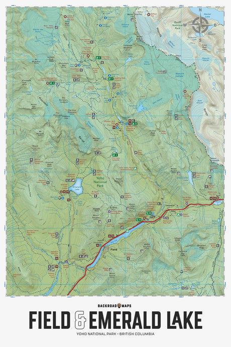Field - Emerald Lake - Yoho National Park BC - Wall Map - Backroad Maps