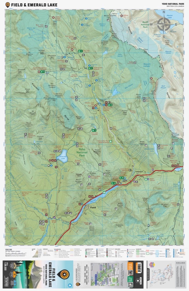 Field & Emerald Lake (Yoho National Park, BC) - Destination Map - Backroad Maps