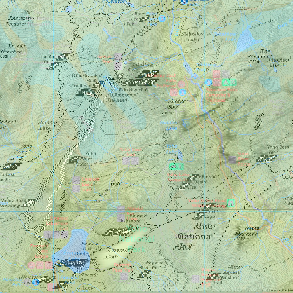 Field & Emerald Lake (Yoho National Park, BC) - Destination Map - Backroad Maps