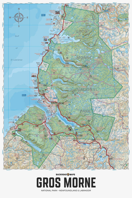 Gros Morne National Park NL - Wall Map - Backroad Maps