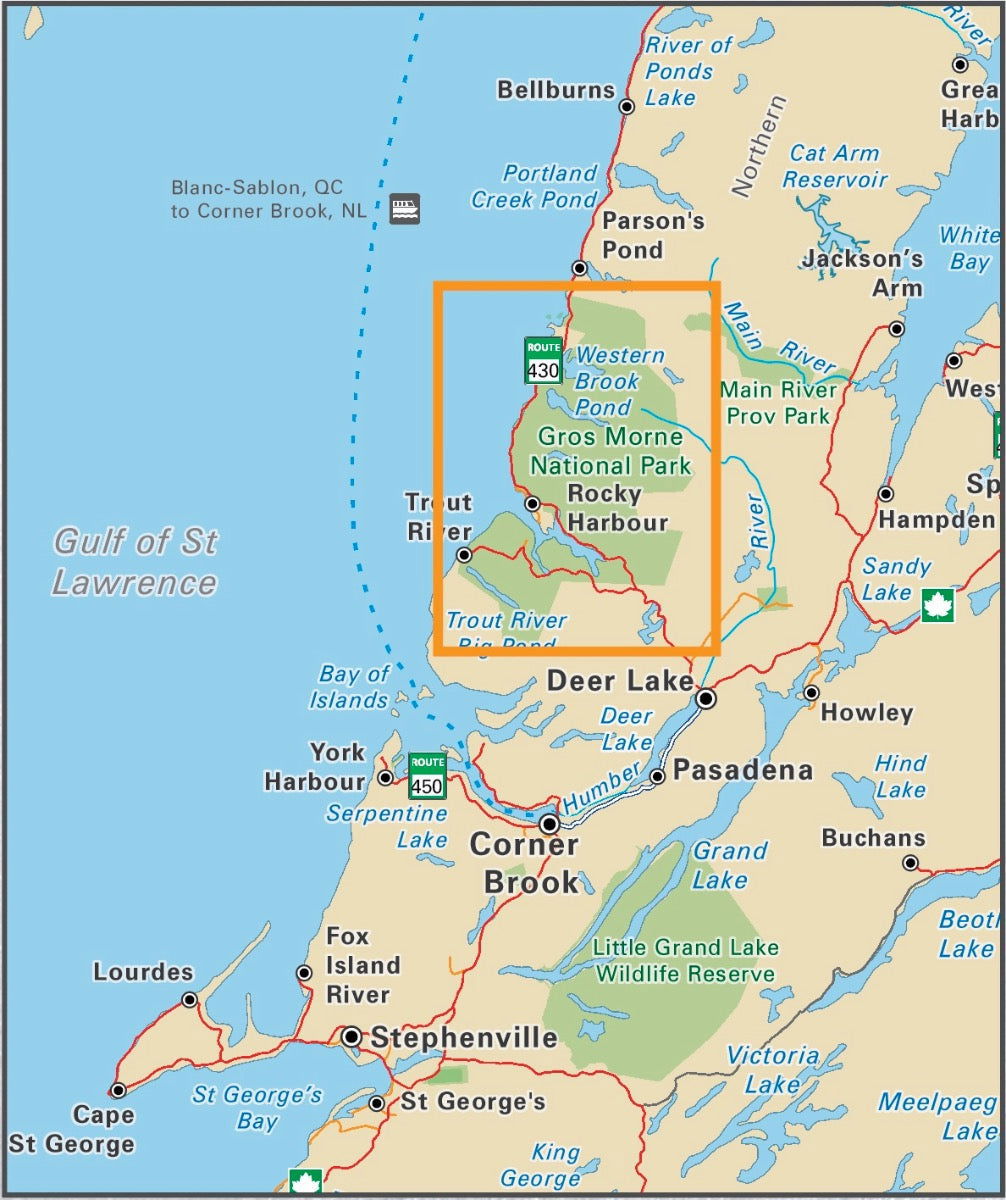 Gros Morne National Park Newfoundland - Park Map - Backroad Maps