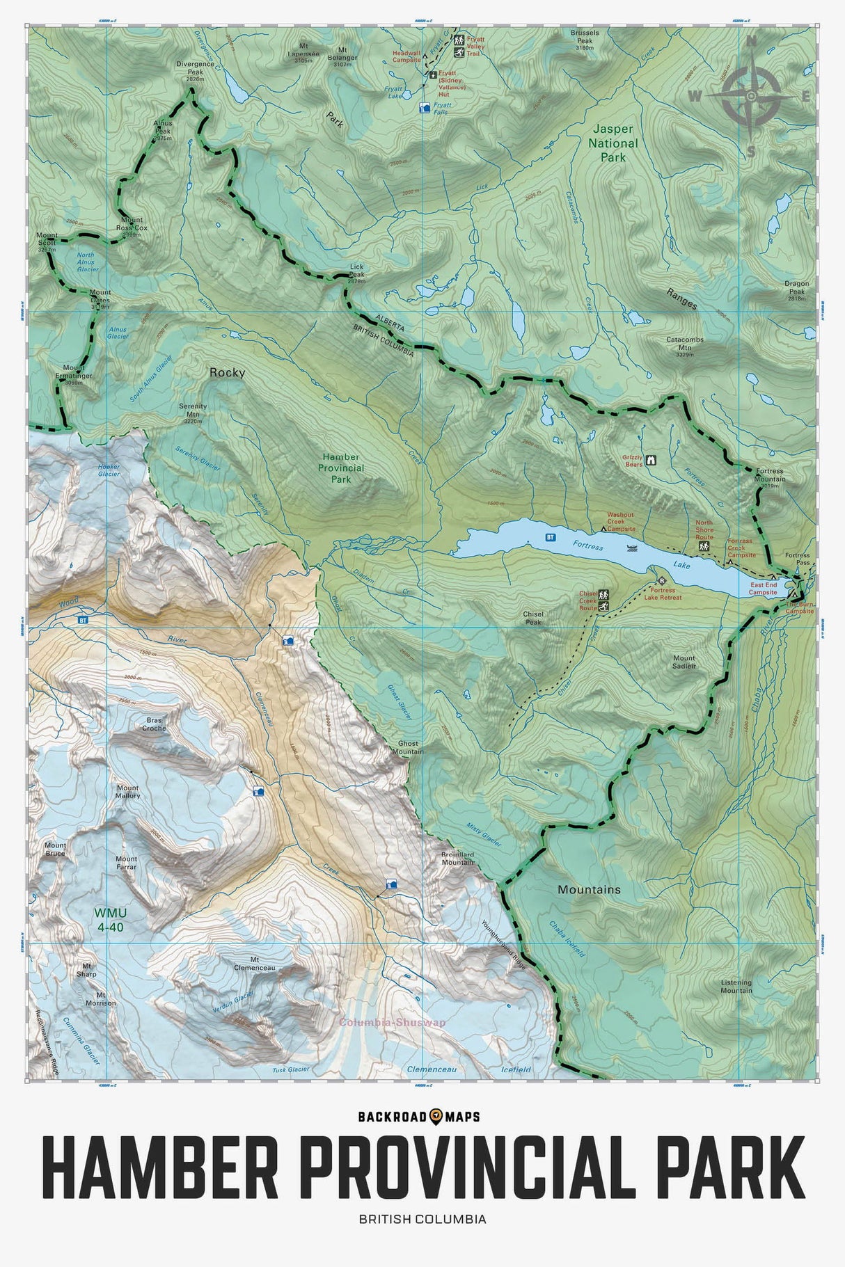 Hamber Provincial Park BC - Wall Map - Backroad Maps