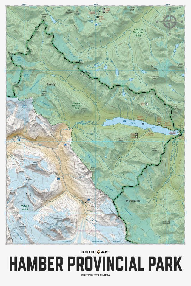 Hamber Provincial Park BC - Wall Map - Backroad Maps