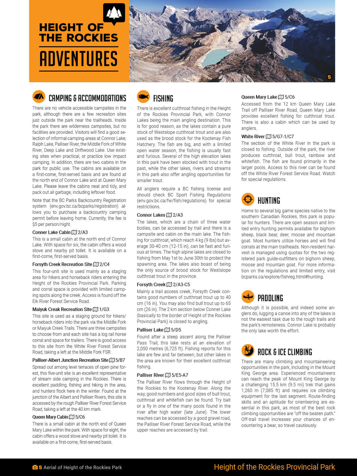 Height of the Rockies Provincial Park - PDF - Backroad Maps