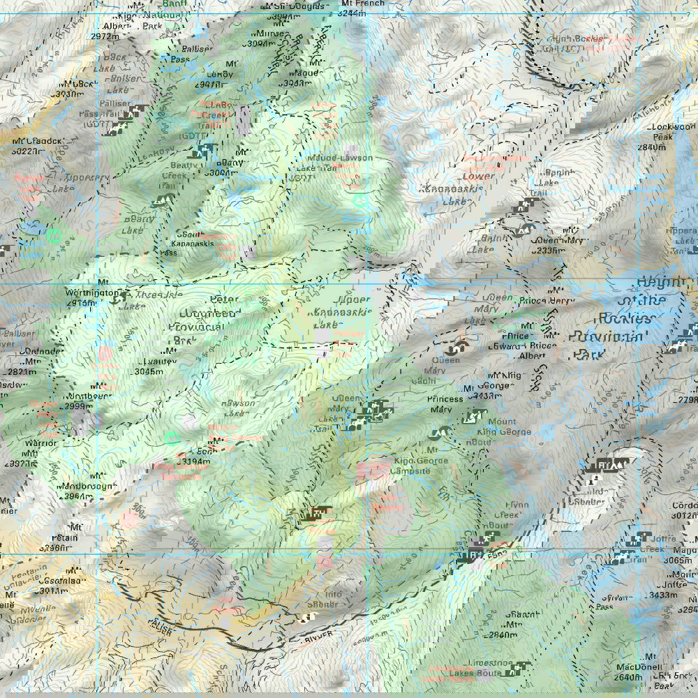 Height of the Rockies Provincial Park BC - Park Map - Backroad Maps