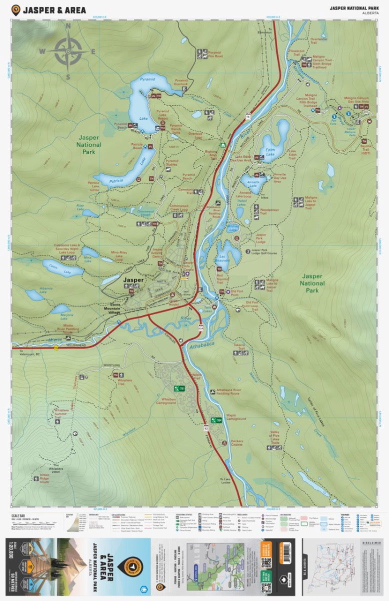 Jasper & Area (Jasper National Park Map, Alberta) - Destination Map - Backroad Maps