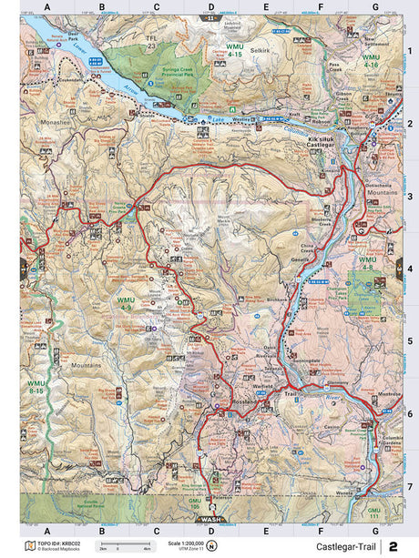 KRBC02 TOPO Map - Castlegar-Trail - Backroad Maps
