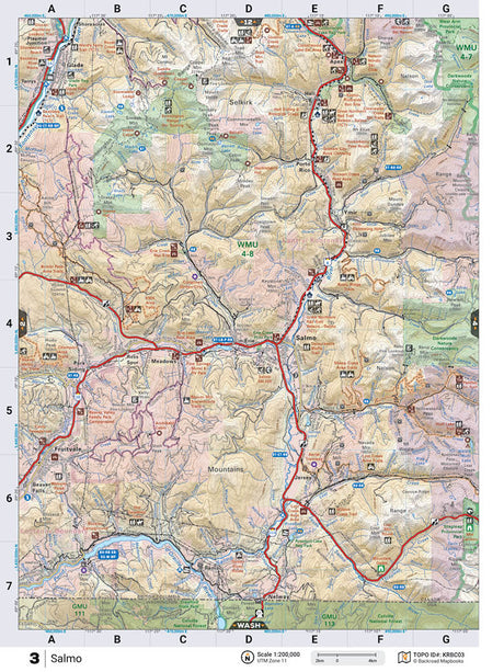 KRBC03 Wall Map - Salmo - Backroad Maps