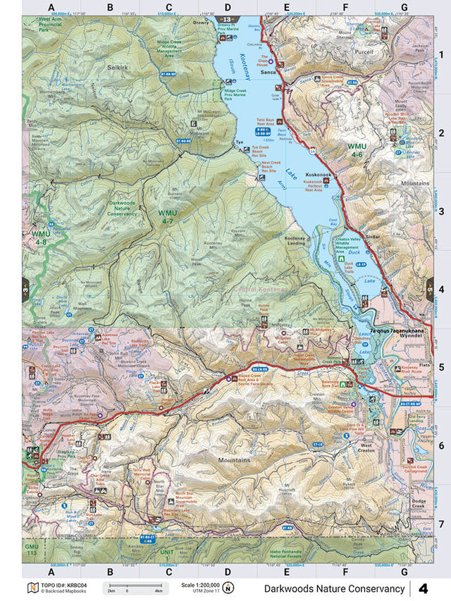 KRBC04 Wall Map - Stagleap Provincial Park - Backroad Maps