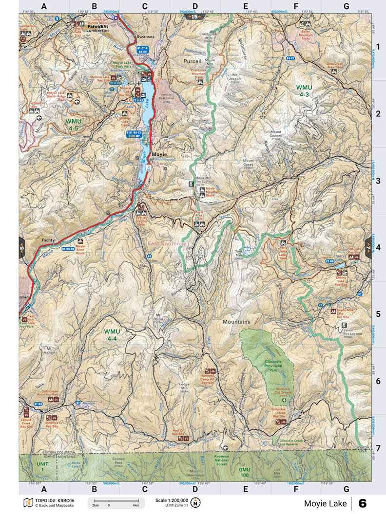 KRBC06 TOPO Map - Moyie Lake