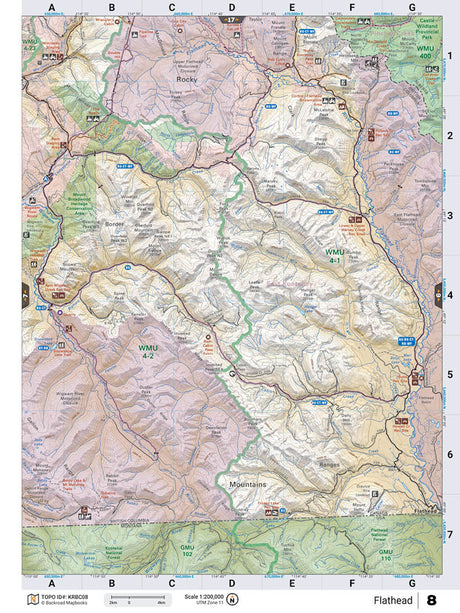 KRBC08 Wall Map - Flathead - Backroad Maps
