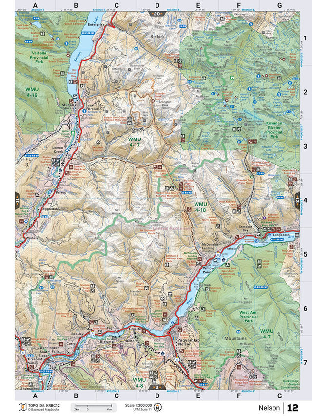 KRBC12 Wall Map - Nelson - Backroad Maps