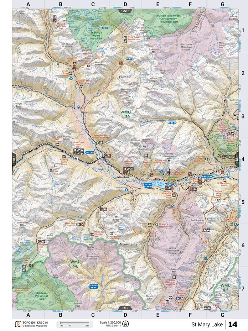 KRBC14 TOPO Map - St Mary Lake - Backroad Maps