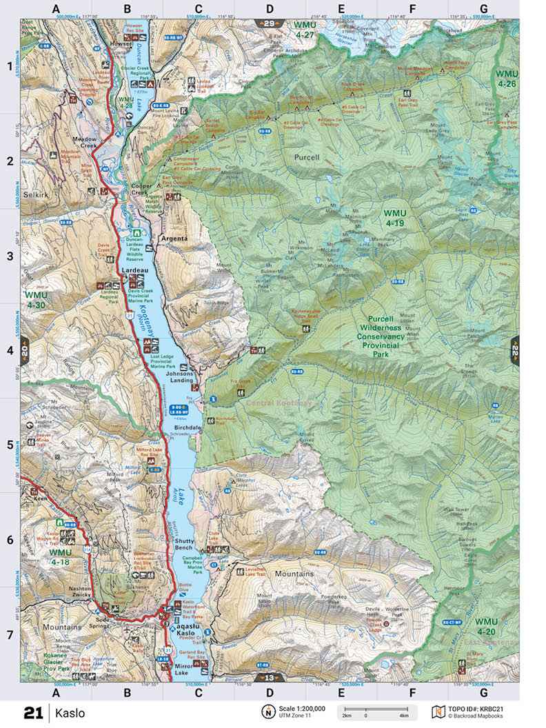 KRBC21 TOPO Map - Kaslo