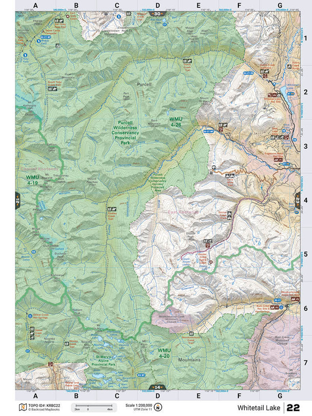 KRBC22 Wall Map - Whitetail Lake - Backroad Maps