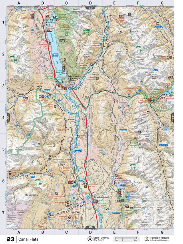 KRBC23 TOPO Map - Canal Flats - Backroad Maps