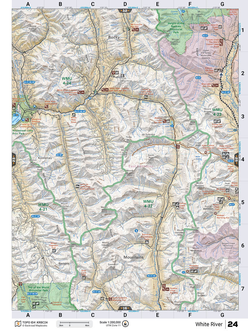 KRBC24 Wall Map - White River - Backroad Maps