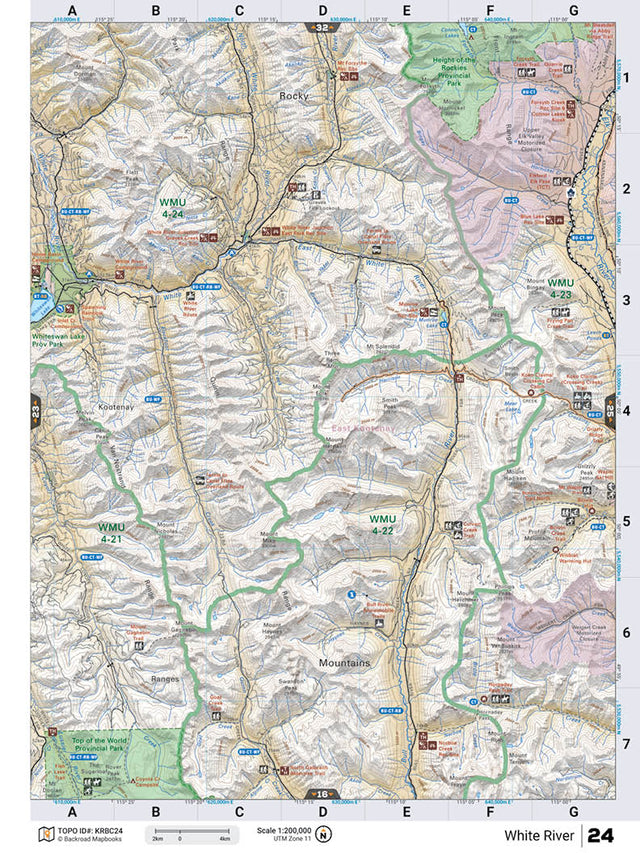 KRBC24 Wall Map - White River - Backroad Maps