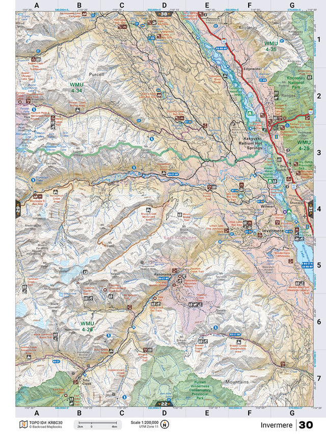KRBC30 TOPO Map - Invermere - Backroad Maps