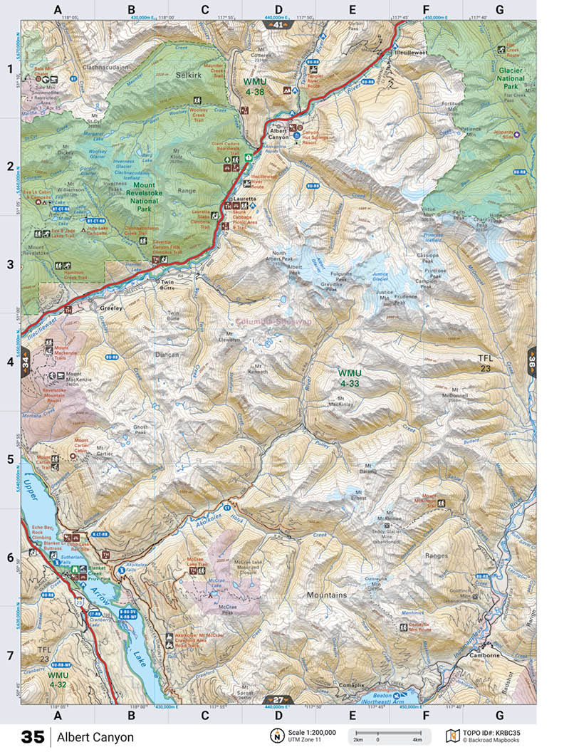 KRBC35 TOPO Map - Albert Canyon - Backroad Maps