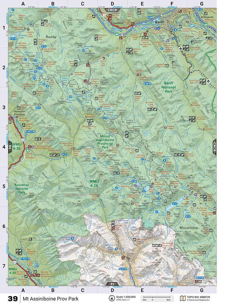 KRBC39 TOPO Map - Mt Assiniboine Prov Park