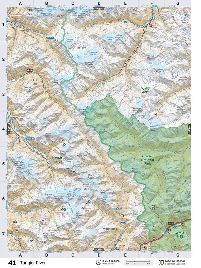 KRBC41 Wall Map - Tangier River - Backroad Maps
