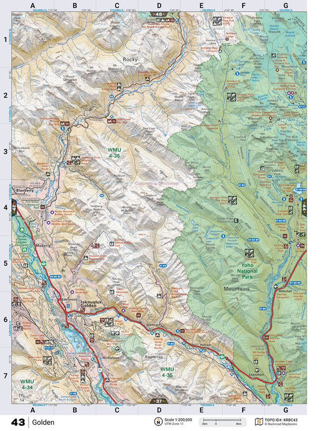KRBC43 Wall Map - Golden - Backroad Maps