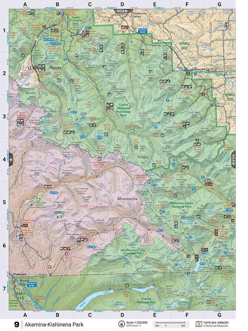 KRBC9 TOPO Map - Akamina-Kishinena Park