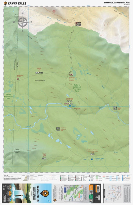 Kakwa Falls (Kakwa Wildland Provincial Park, Alberta) - Destination Map - Backroad Maps